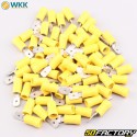 Insulated male flat terminals 0.8x6.4 mm WKK yellow (batch of 100)