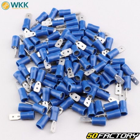 Insulated male flat terminals 0.5x4.8 mm WKK blue (pack of 100)