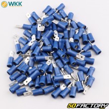 Insulated male flat terminals 0.8x4.8 mm WKK blue (100 pieces)