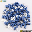 Insulated male flat terminals 0.8x6.4 mm WKK blue (pack of 100)