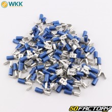 Terminali piatti isolati maschio/femmina 0.8x6.4 mm WKK blu (confezione da 100)