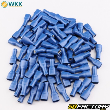 Flachsteckhülsen voll isoliert 0.8x6.4 mm WKK blau (100er Packung)