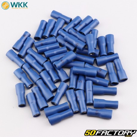 Terminales planos hembra totalmente aislados 0.5x4.8 mm WKK azul (100 piezas)