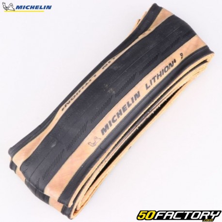 Bicycle tire XNUMXxXNUMXC (XNUMX-XNUMX) Michelin  Lithion XNUMX beige sides with flexible beading