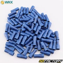 Cosses plates femelles entièrement isolées 0.8x4.8 mm WKK bleues (lot de 100)