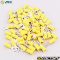 Insulated eyelet terminals Ø5.3 mm WKK yellow (batch of 100)