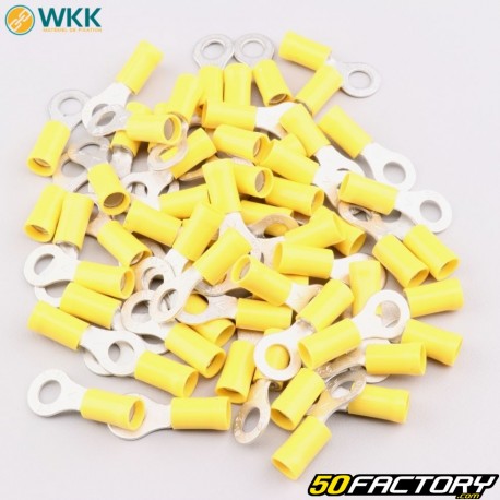 Terminali ad occhiello isolati Ø6.4 mm WKK giallo (lotto di 100)