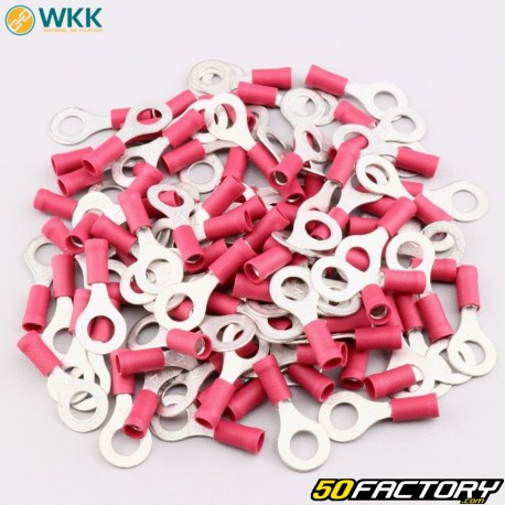 Insulated eyelet terminals Ø6.4 mm WKK red (pack of 100)