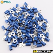 Terminales con ojales aislados Ø4.3 mm WKK azul (paquete de 100)