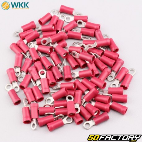 Insulated eyelet terminals Ø3.2 mm WKK red (pack of 100)