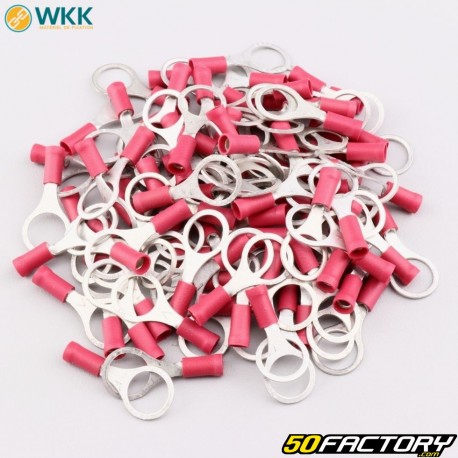 Cosses à œillet isolées Ø10.5 mm WKK rouges (lot de 100)