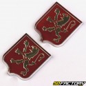 Gas tank monograms Peugeot GT10, 103, BB, 104, 102 red, gold