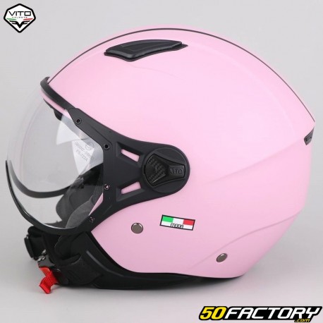 Casque jet Vito Moda rose mat (ECE 22.06)