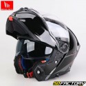 Capacete modular MT Helmets Atom 2 SV Sólido A1 preto brilhante