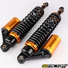 360 mm Paioli type rear gas shock absorbers Peugeot 103, MBK 51... black and copper