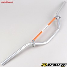 Enduro aluminum handlebar ØXNUMX mm Tommaselli silver with orange bar