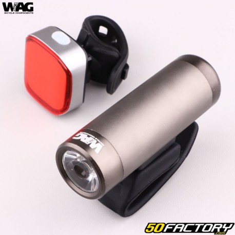 Wag Bike rechargeable front and rear LED bicycle lights (5 functions)