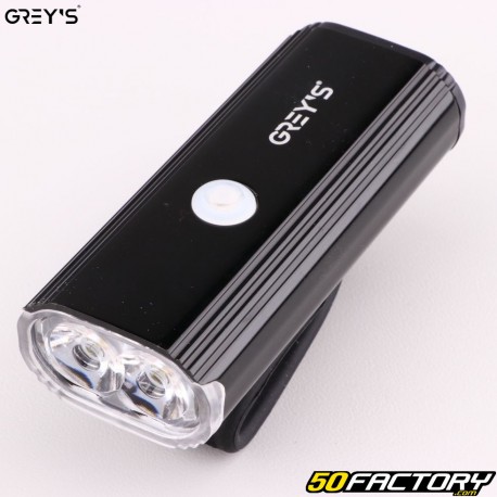 Luz LED frontal recarregável para bicicleta GR01 da Grey (8 funções)