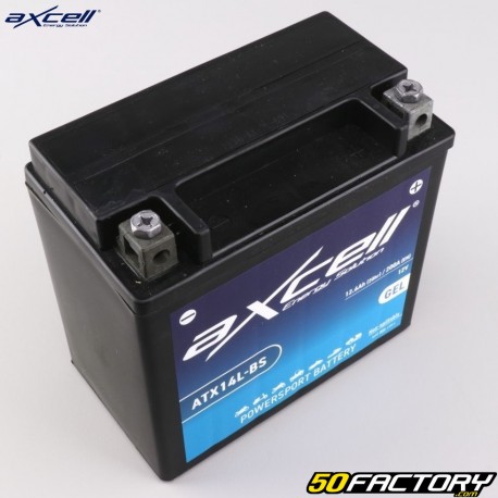 Batteria al gel Axcell ATX14L-BS 12V 12.6Ah Gilera GP 800, Aprilia SRV, Italjet ...