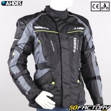 Blouson Ahdes homologué CE moto noir, gris, jaune fluo