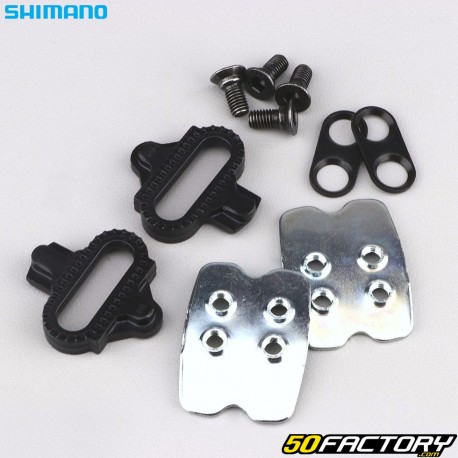 Calas SPD para pedales automáticos de bicicleta Shimano SM-SH51A &quot;MTB&quot; negras (con placas de soporte)