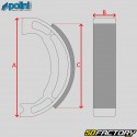 Bremsbacken hinten 150x24 mm Vespa PK, PX, LML Star Deluxe Polini Zum Race