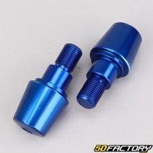 Blue aluminum handlebar ends