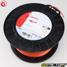 Hilo para desbrozadora Ø3 mm nylon redondo Granit naranja (bobina de 112 m)