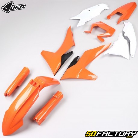 Kit plástico completo KTM EXC, EXC-F 250, 300, 350, 450... (desde 2024) UFO laranja e branco