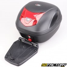 Top case Deluxe XNUMXL schwarz universell für Motorrad und Roller (roter Reflektor)