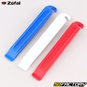 Alavancas plásticas para pneus de bicicleta Zéfal DP 20 azul, branco, vermelho (conjunto de 3)