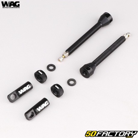 Presta XNUMXmm Wag Bike Tubeless Tire Valves Black (XNUMX Pack) VXNUMX