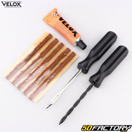 Tubeless bike tire puncture repair kit with XNUMX mm &quot;braids&quot; Velox