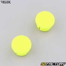 Extremidades do guiador de bicicleta Velox amarelo néon