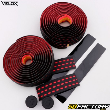 Velox Bi-Color perforated bicycle handlebar tapes black and red