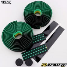 Cintas de manillar de bicicleta perforadas Vélox Bi-Color negro y verde