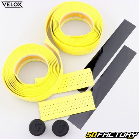 Fitas perfuradas para guiador de bicicleta Velox Gloss Grip  amarelos