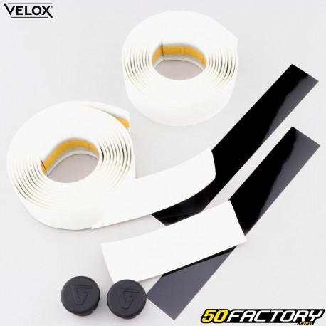 Fitas de guiador de bicicleta Velox Gloss Classic  brancos