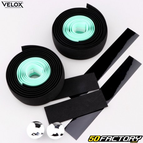 Rubans de cintre de vélo Vélox Maxi Cork Bi-Color noirs et verts Bianchi