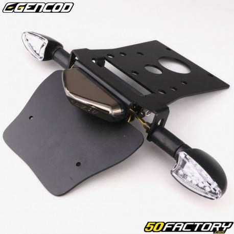 Mud flap license plate holder with LED light and indicators Derbi Senda,  Gilera SMT... (from 2011) Gencod black