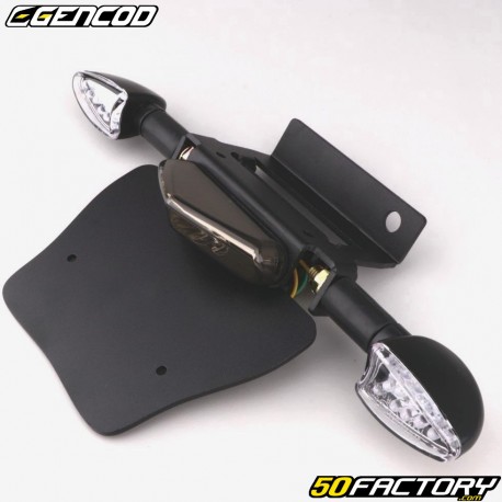 Kennzeichenhalter-Schmutzfänger mit Rücklicht und Blinkern LED für Fantic XE, XM, Sherco SM-R 50... Gencod schwarz