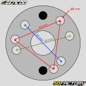 Silenciador Gencod M72B Bulto preto e vermelho (distâncias centrais 40 mm, 42 mm e 45 mm)