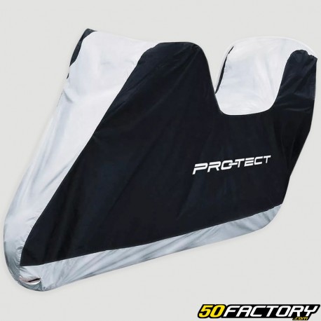 Cover protettiva per moto con bauletto nero e grigio