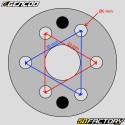 Silenciador Gencod M72C Teta prata (centros de 33 mm e 36 mm)