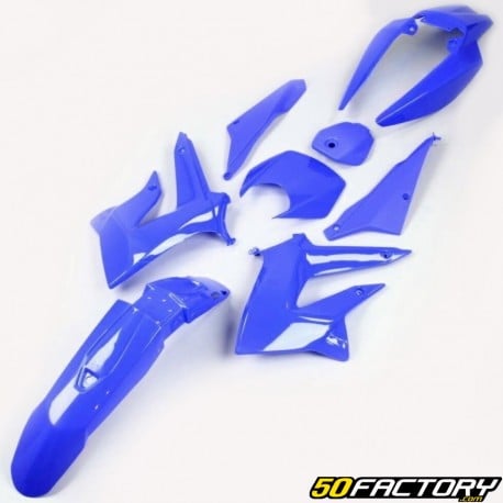 Kit de carenado Derbi Senda DRD Xtreme, Gilera SMT,  RCR (2011 - 2017) azul (con carenados debajo del asiento)