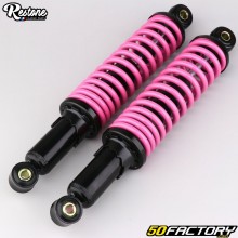 Adjustable rear shocks XNUMX mm Peugeot  XNUMX, MBK XNUMX and Motobécane Restone  black and pink