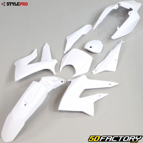 Kit de carenado Derbi Senda DRD Xtreme, Gilera SMT,  RCR (2011 - 2017) EstiloPro blanco (con carenados debajo del sillín)