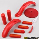 Guardabarros delantero y trasero con asas y ribete para patinete Xiaomi M365, Pro rojo (kit de personalización) V1