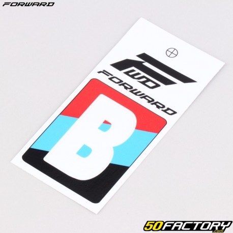 Sticker lettre B pour plaque de BMX Forward 4 cm blanc (homologué FFC)