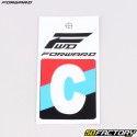 Sticker lettre C pour plaque de BMX Forward 4 cm blanc (homologué FFC)